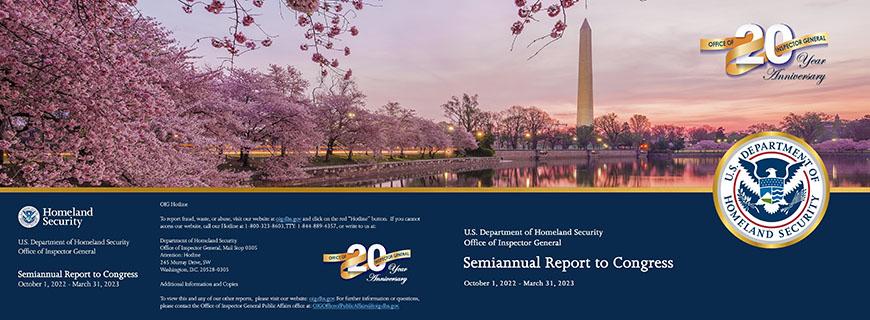 Semiannual Report to the Congress - October 1, 2022 - March 31, 2023 Banner
